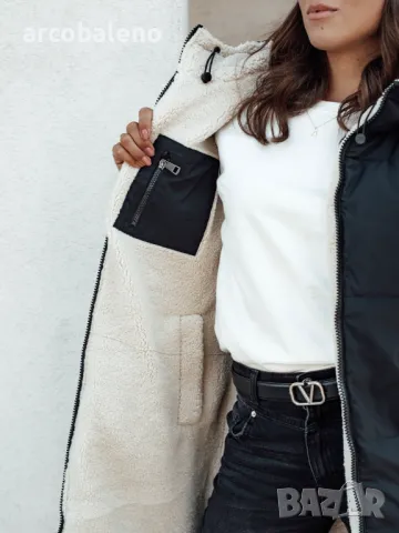 Дълго дамско ватирано яке без ръкави с качулка COSYVIVA, 3цвята , снимка 9 - Якета - 47380800