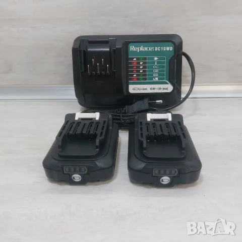 НОВ Комплект Зарядно Устройство DC10WD + 2 x Батерии BL1021B 12V Max 2.0Ah за Makita CXT