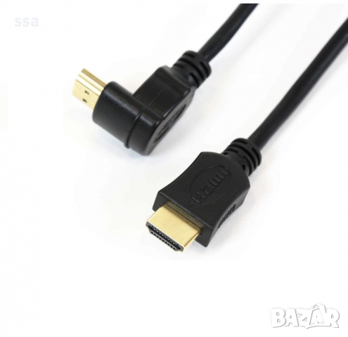 OMEGA HDMI КАБЕЛ v.1.4, 3м. Г-образен конектор, снимка 1 - Други - 36186919