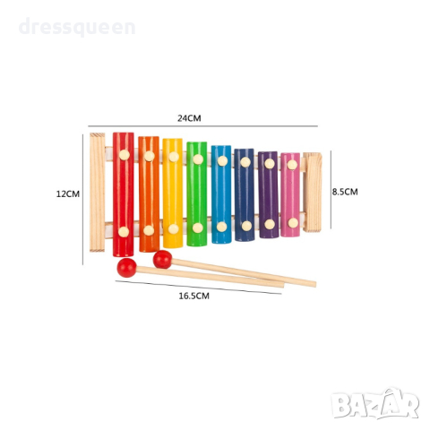 3538 Цветен дървен детски ксилофон с две чукчета, снимка 9 - Други - 44793540