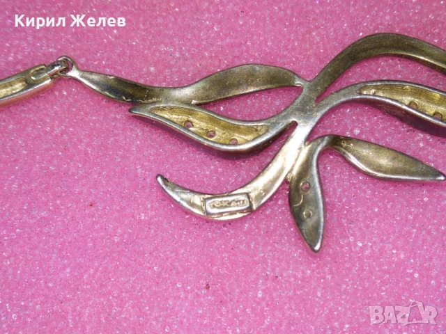 ФЛОРАЛНО СРЕБЪРНО КОЛИЕ СРЕБРО 925 с ЦИКОНИ ЧАСТ от КОМПЛЕКТ с НУЖДА от РЕМОНТ РЕСТАВРАЦИЯ! 41925, снимка 13 - Колиета, медальони, синджири - 44394281