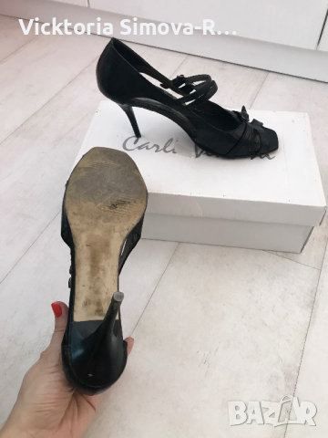 Италиански елегантни обувки от естествена кожа с каишки Carlo Venti, 39 номер, снимка 2 - Дамски елегантни обувки - 28079813
