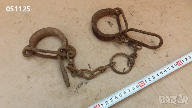 ковани възрожденски пранги, окови, букай , снимка 9 - Антикварни и старинни предмети - 50588707