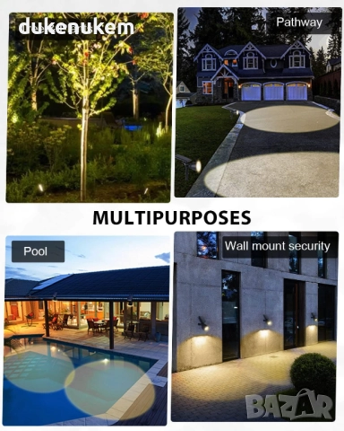 Комплект от 2 бр. Соларни градински спот лампи, топло бяло, снимка 6 - Соларни лампи - 52231799