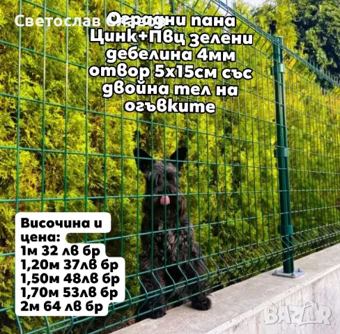 ТОП ЦЕНИ оградни пана Ф4мм със двойна телена огъвка,колонки,скоби и анкери, снимка 1