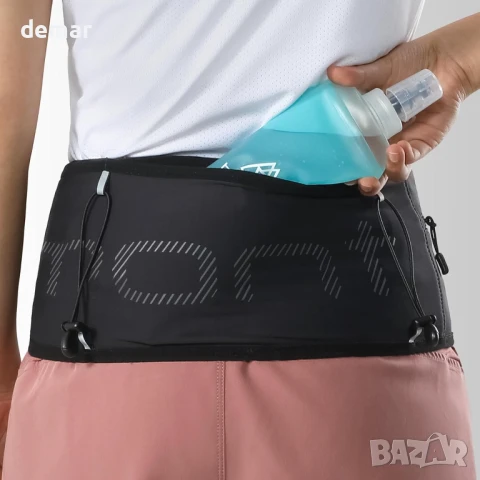 Лек колан за бягане Haimont, колан за съхранение, отвеждащ влагата, размер S, черен, снимка 3 - Други спортове - 50443839