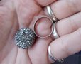 Сребърен пръстен топка с кристали "Swarovski"® / проба 925 и Житен клас 
