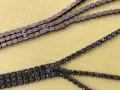 Сив камък в метална верижка от метални кристали., снимка 5