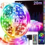 LED лента, 20M гъвкава RGB LED лента за декорация на стая, Bluetooth приложение за управление, снимка 1