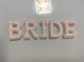 Перлени бели Букви „BRIDE“ за сватба, моминско парти за дреха надпис, снимка 4