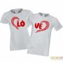 Тениски за влюбени Половин сърце Love Half Heart, снимка 1 - Тениски - 35719136