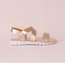 Дамски летни сандали в златисто, снимка 1 - Сандали - 35929158