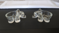 Комплект стъклени пепелници - слон, снимка 1 - Антикварни и старинни предмети - 36117966