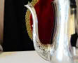 Посребрена бронзова кана,позлата от вътре,барок. , снимка 4