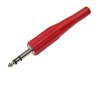 Букса дълга за кабел, червена, стерео, 6,3mm JACK(м), 110mm, снимка 1 - Други - 42336626