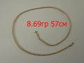 НОВ 8.69гр 57см златен ланец версаче / златно колие / синджир / ланец / злато / златен / GOLD 585 / , снимка 1