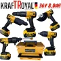 5в1 Универсален Инструменти с 5 Приставки Сменяеми Глави KRAFTROYAL 36V Водоструйка Винтоверт Гайков, снимка 1