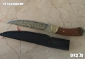 Ловен нож Пантера с гравирани флорални елементи на острието Ст 65х13, снимка 3
