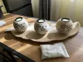 комплект поставка за чаени свещи с поднос-листо, снимка 1