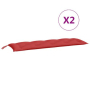 vidaXL Възглавници за градински пейки 2 бр червено 150x50x7 см плат（SKU:315022