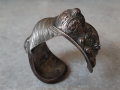 Огромна Възрожденска сребърна 1860 гривна рогатка запазена, снимка 4