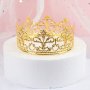 Сребриста Златиста корона коронка тиара за декорация украса на торта , снимка 5