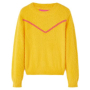 Детски плетен пуловер, тъмна охра, 116（SKU:14760