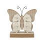 Дървена пеперуда, Макраме, бежова, 16см, снимка 1 - Декорация за дома - 44207605