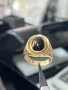 Златен пръстен 14 карата ръчна изработка с черен оникс, снимка 7