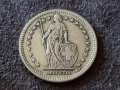 2 франка 1946 Швейцария СРЕБЪРНИ сребърна монета сребро, снимка 2