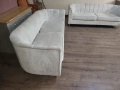 Кремав комплект дивани от плат две тройки, снимка 11