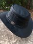 Каубойска шапка Естествена кожа Лукс Черна, снимка 1 - Шапки - 41861929