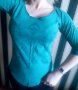 Зелена блузка с ръкав 3/4, снимка 1 - Блузи с дълъг ръкав и пуловери - 35344837