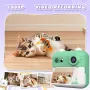 Детски дигитален фотоапарат с дисплей за моментални снимки с печат Зелен, снимка 2