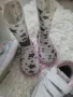 Детски бели маратонки ADIDAS 27 номер за момиченце с розови ленти, снимка 4