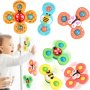 Комплект 3 броя бебешки играчки спинери мек силикон с вендуза Насекоми и насекоми и цветя