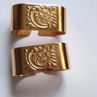 Позлатени пръстени за салфетки-2 броя, снимка 7 - Антикварни и старинни предмети - 42610073
