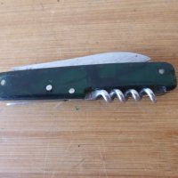 Джобно ножче 3 инструмента с виличка тъмно зелено, снимка 5 - Ножове - 41388474