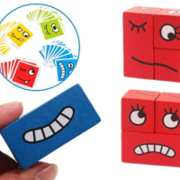 Забавна игра CubeFace, 3+ години, дърво, 4-ма играчи, снимка 3 - Образователни игри - 44728267