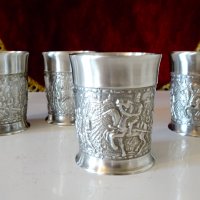 Чаша за ракия,шот от калай,средновековен поход. , снимка 1 - Антикварни и старинни предмети - 44237137