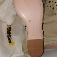 марка Manas сандали високи , цвят екрю, естествен набук, снимка 3 - Сандали - 36497996