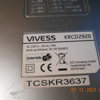  Vivess KRCD 2920 - radio clock cd stereo system, снимка 6 - Други - 34776808