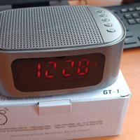 GT-1 Bluetooth колонка с часовник ,флашка и Aux., снимка 2 - Аудиосистеми - 42219646
