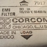 EMI FILTER 115/250v 3A CORCOM USA, снимка 2 - Друга електроника - 34793051