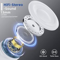 Нови Bluetooth 5.3 слушалки с HD микрофон HiFi стерео звук музика спорт, снимка 6 - Безжични слушалки - 41721881