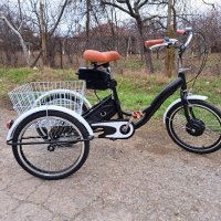 Нов Хибриден Електрически Велосипед Триколка 20 инча, 36v 360w 10.4 Ah, снимка 1 - Велосипеди - 39421539