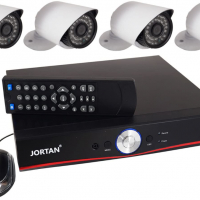 Пълен комплект JORTAN 4 броя AHD дигитални камери с висока резолюция + DVR + кабели и захранване, снимка 1 - Комплекти за видеонаблюдение - 36200320