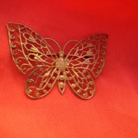 Ретро брошка филигран Пеперуда, снимка 2 - Други ценни предмети - 33987272