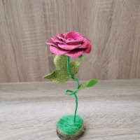 Роза върху дръвче , снимка 3 - Изкуствени цветя - 34010011