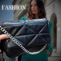 Луксозна дамска чанта с метална дръжка за рамо тип синджир, снимка 3 - Чанти - 44338559